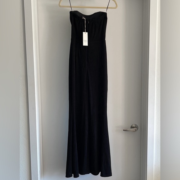 STRAPLESS TRUMPET MAXI DRESS - BLACK - S - Picture 5 of 6